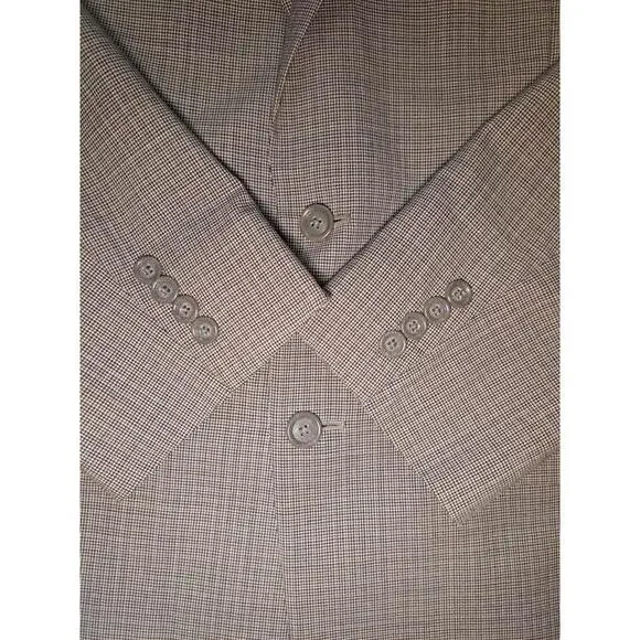 Jos A Bank 2 Piece Suit 42R 36x30 Brown Houndstooth Wool